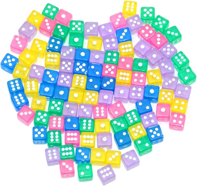 SmartDealsPro 100 Assorted D6 Mini Tiny Dice Game Dot Square Dice - Image 2