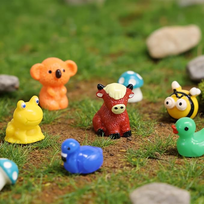 52PCS Mini Animal Figurines Miniature Animals Set Tiny Resin Animals - Image 5