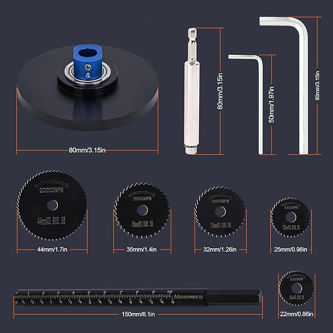 MeaoweraPVC Pipe Internal Cutter Set – 360° Rotating Pipe Cutting Tool with Adjustable Depth Gauge, 5 Blades, 2 Mandrels & 2 Hexagonal Handles, Portable Internal Cutter for PVC/ABS Pipes