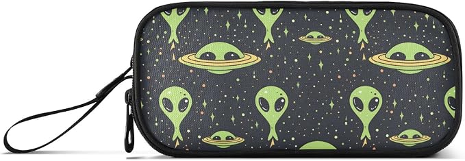 Green Aliens Space Pencil Case Box Boys Girls Large Pencil Pouch Zipper - Image 6
