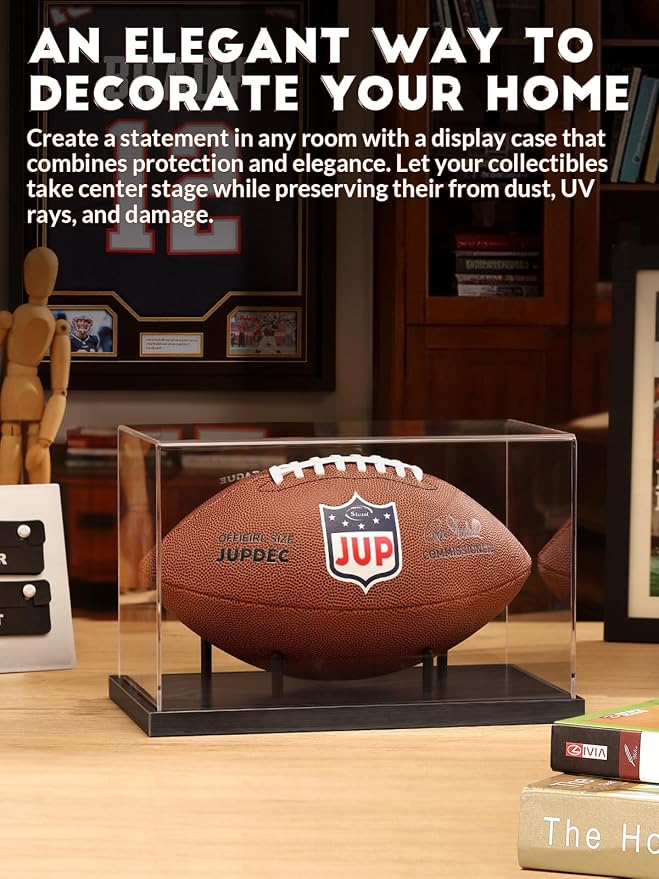 JupDec Football Display Case Full Size, Acrylic Clear Box - Image 7