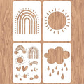 INFUNLY 4pcs Rainbow Wall Stencils by INFUNLY
