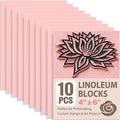 Rubber Linoleum Blocks for Printmaking: 10Pcs 4" x 6" Stamp Carving Kit by YourTrustedCompanionontheCarvingJourney