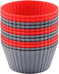 12 Pack Reusable Nonstick Jumbo Silicone Baking Cups, Cupcake and Muffin Liners by Mirenlife