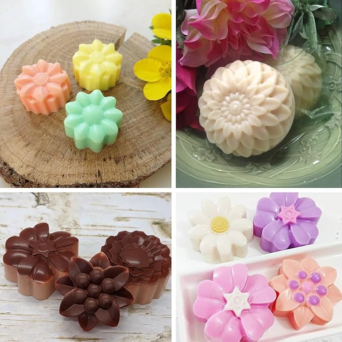 Sakolla 2 Pack Silicone Soap Molds, 6 Cavities Different Flower Shapes Silicone - Image 7