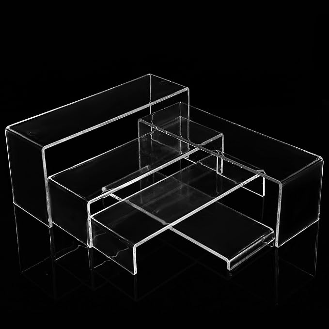 ANDGOO 10 Pack Large Acrylic Display Stands, 2 Set Perfume Stand Organizer - Image 4