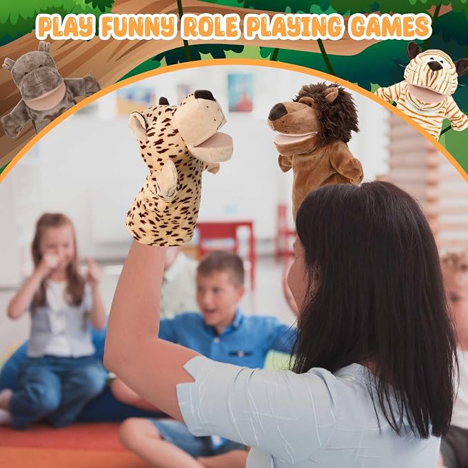 RoundFunny 4 Pcs Hand Puppet Animal - Image 5