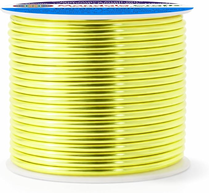 Mandala Crafts 12 Gauge Yellow Green Anodized Aluminum Craft Wire, 60 FT | - Image 2