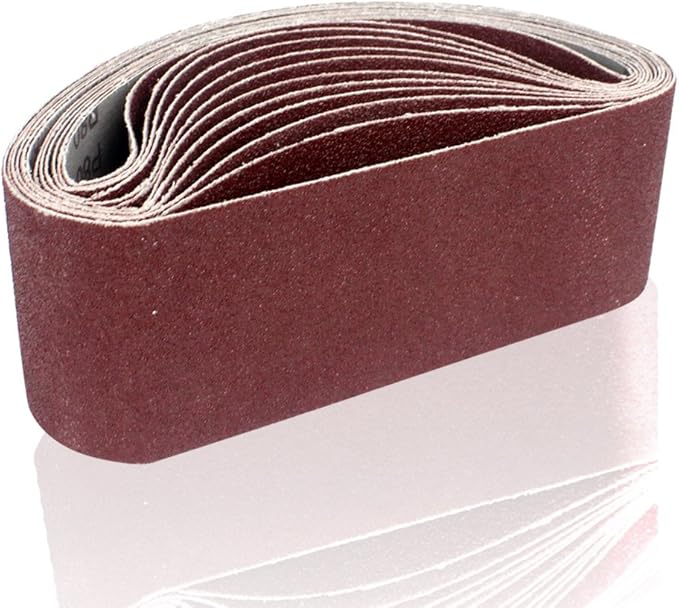Coceca 3x21 Inches Sanding Belts (75x533mm), 12pcs 80 Grits Aluminum Oxide Sanding Belt for Belt Sander