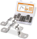 60PCS M25 Stainless Pipe Strap, 1 Inch Stainless Steel Conduit Clamps, 2 Hole Strap U Bracket Rigid Pipe Strap Metal U Clamp Conduit Strap Tension Clips U-tube Pipe Clamps（25mm）