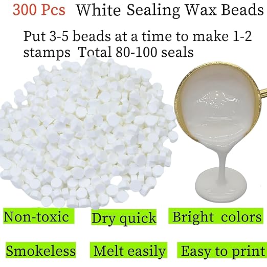 300pcs Ivory White Wax Seal Beads, Atopbb Premium Sealing Wax Beads - Image 4