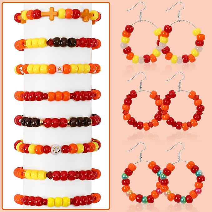UPINS 1200pcs Fall Pony Beads Autumn Thanksgiving Colors - Image 4