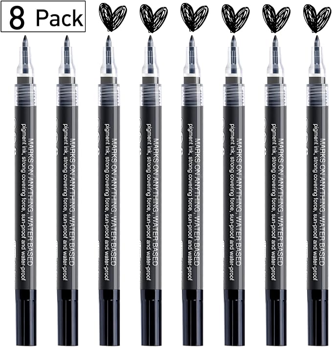 AKARUED Paint Pen, 8 Pack 0.7mm Water Based - Image 2