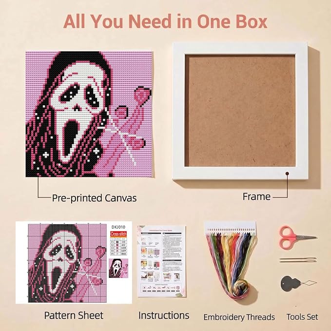 WUSARPLY Halloween Stamped Cross Stitch Kits - Image 2