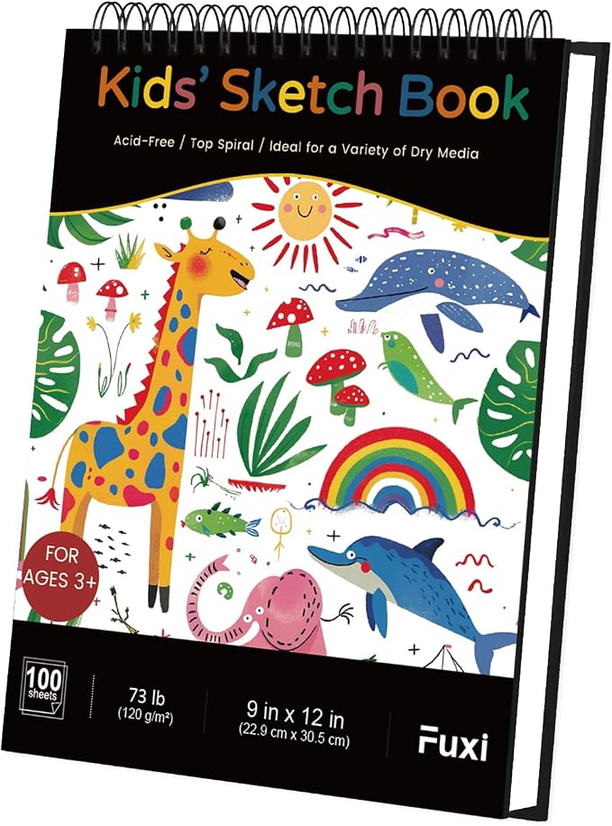 Sketch Book for Kids, 100 Sheets Thick Drawing Paper for Kids, Spiral Sketch by SketchBook