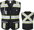 Class 2 Safety Vest with Zipper Front and multiple Pockets, High Visibility Vest, Meets ANSI/ISEA Standards