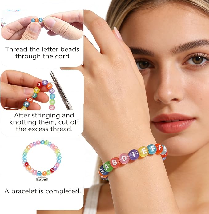 SUTOUG 1000PCS Colourful Letter Beads - Image 3