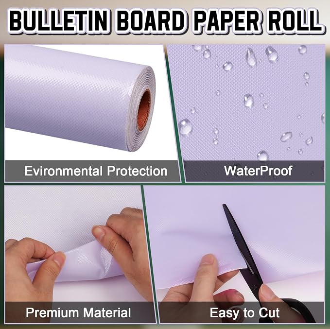 Inkspire Lavender Bulletin Board Paper Roll, 14.8FTx47IN Large Reusable - Image 3