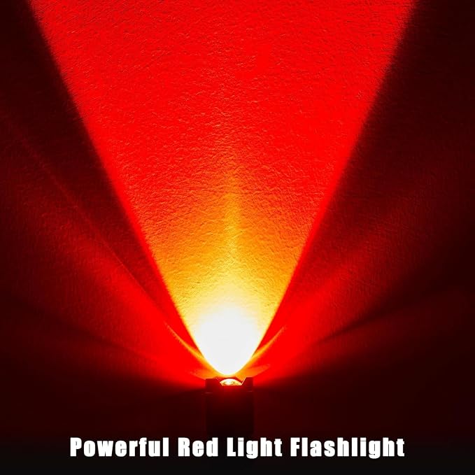 Honoson Red Light Flashlight LED Single Mode Torch 1 Mode Scalable Red Lens - Image 4