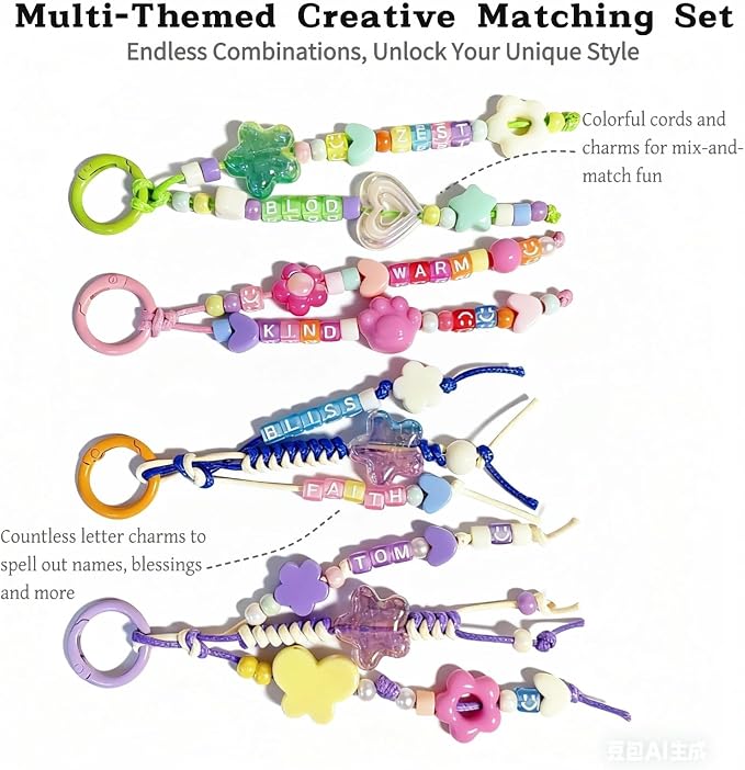 Kupor 480PCS DIY Keychain Making Kit, Vibrant Beads - Image 5