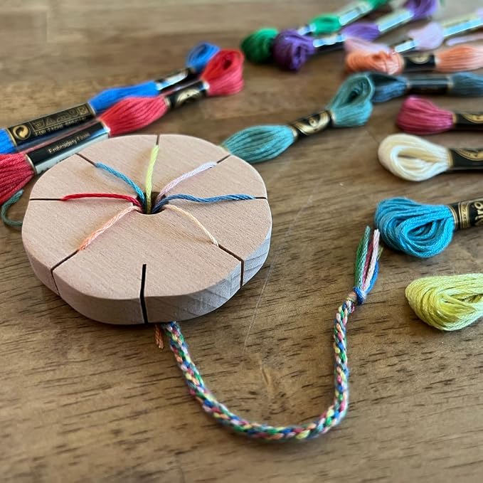 Grow Creative Kumi Wheel, Kumihimo Braided Bracelet Making Kit, Natural - Image 2