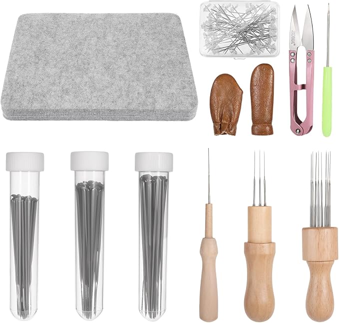 148 Pcs Needles Felting Tools, Professional Needle Felting Kit, 8 x 10 Inch by Unknown