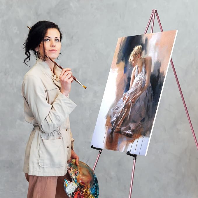 Easel Stand for Display, Aredy 63" Portable Painting Easel, Lightweight Metal - Image 9