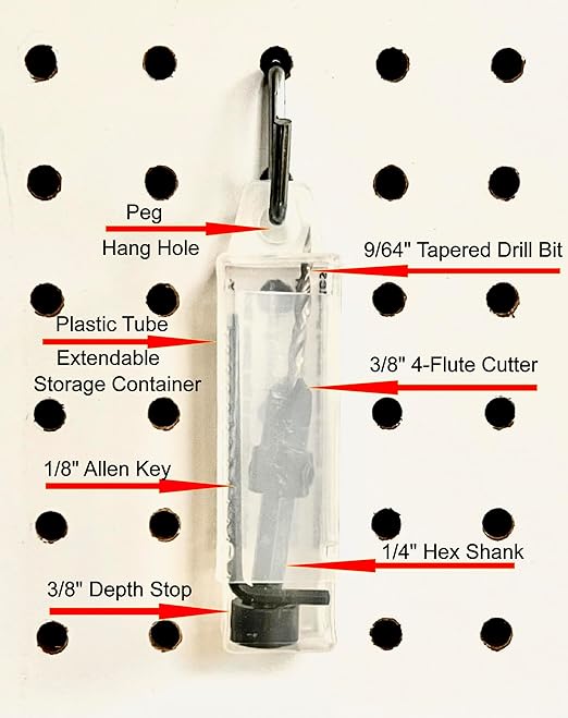 FTG USA Countersink Drill Bit for Wood with Tapered Drill Bit #6 (9/64")