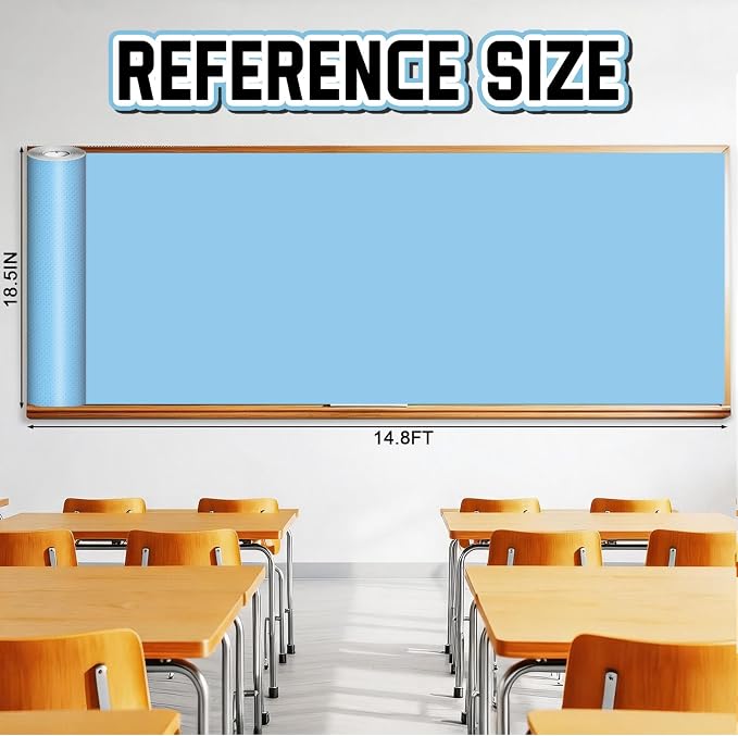 Inkspire Light Blue Bulletin Board Paper Roll, 14.8FTx18.5IN Large Reusable - Image 2