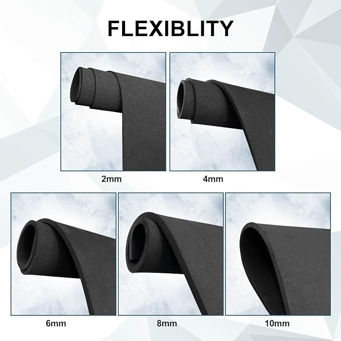 biguphate EVA Foam Roll - 8mm Black Ultra High Density Craft Foam - 15 x 39 - Image 5