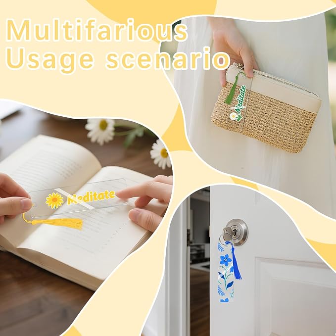 50 Pcs Clear Acrylic Bookmarks Blanks Rectangle, Plastic Book Page Markers - Image 7