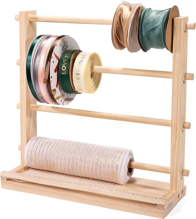 PUNLUXU Ribbon Storage Rack Spool Holder Organizer Sewing Craft Wreath Mesh by PUNLUXU