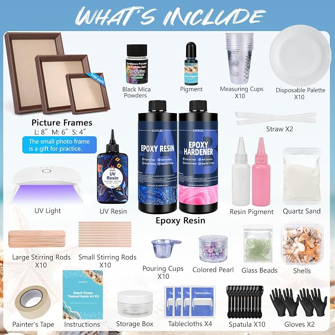 KISREL Ocean Resin Art Kit, Beginner DIY Ocean Painting Full Set of Tools + - Image 2