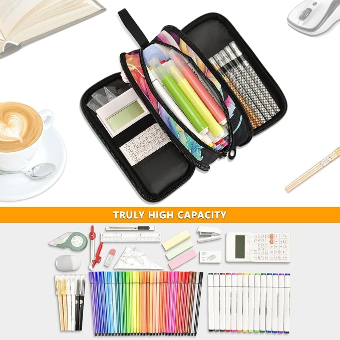 Custom Lightning Dragon Watercolor Pencil Case Box Boys Girls Personalized Name - Image 5