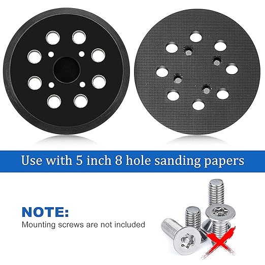 5 Inch Sander Hook and Loop Replacement Pad for Ryobi RS290 RS280,5 Inch 8 Hole Universal Hook and Loop Orbital Sander pad for Craftsman（3 Pack）