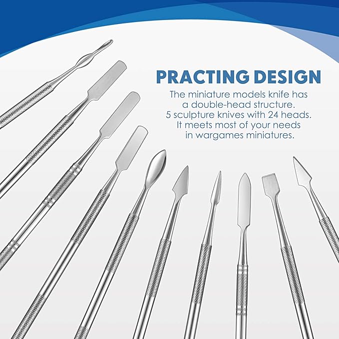 Honoson 5 Pcs Miniature Sculpting Tools Set Mini Stainless Steel Double-Headed - Image 4