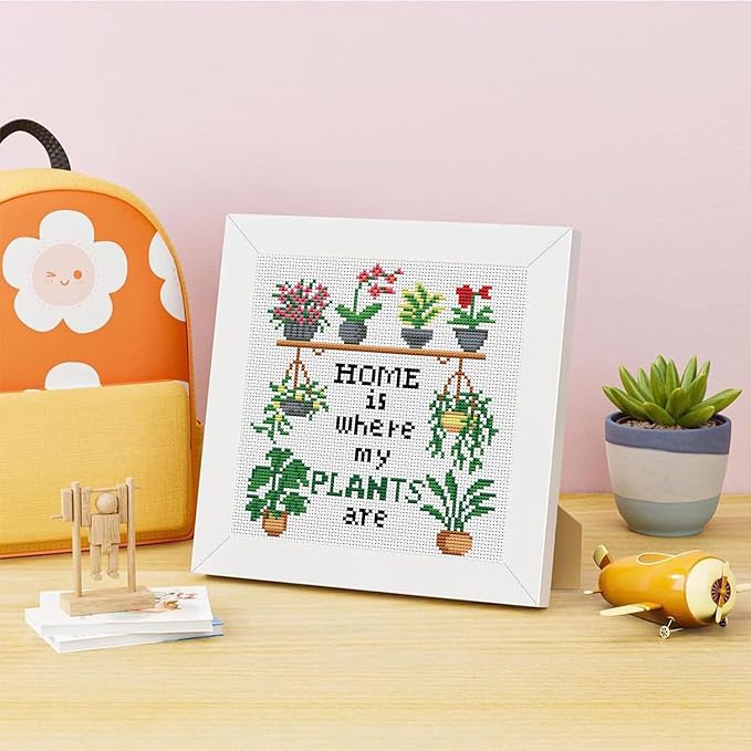 Tiwabb Plant Cross Stitch Kits for Adults Beginners, Flower Stamped Cross - Image 8
