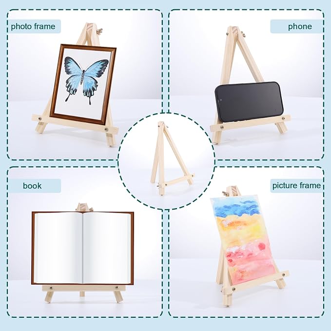 24 Pack 9 Inch Easel for Painting, Wooden Easel Stand Canvas Stand for Sign - Image 6