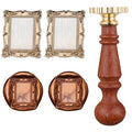 Frame Wax Seal Stamp, 3D Embossed Relief Carving Head and Wood Handle by HOSEALING