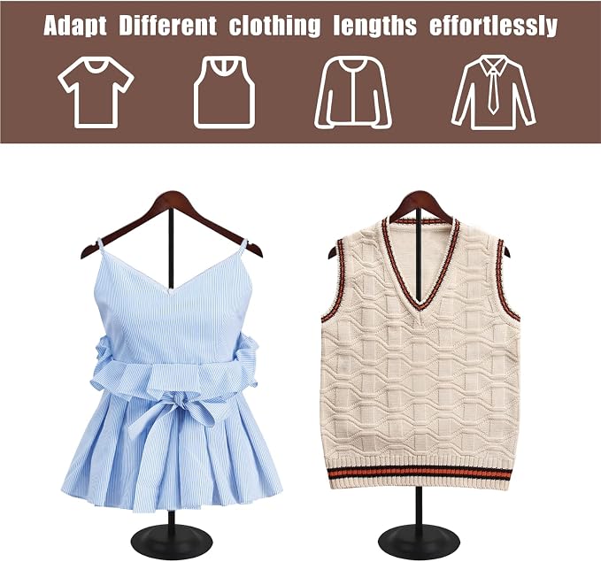 8 Pack Shirt Display Stand, Adjustable Shoulder Stand Rack 17-31.5 Inch | - Image 4