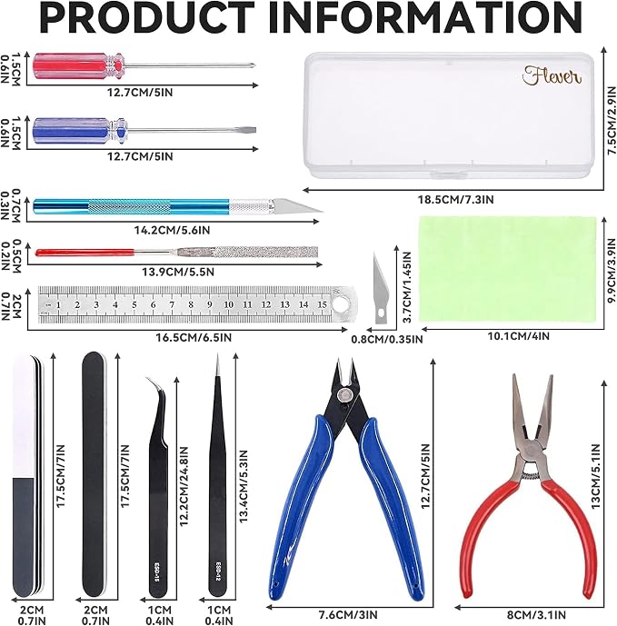 Flever 17 Pcs Gundam Model Tools Kit, Hobby Building Tools Kit, Basic Model - Image 4