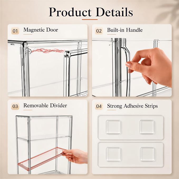 Attelite Acrylic Display Cases for Collectibles, Wall-Mounted Desktop，2 Pack | - Image 4