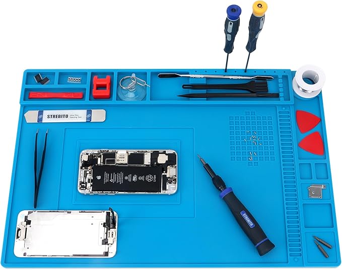 STREBITO Silicone Soldering Mat Electronics Mat, Solder Pad Heat Resistant 932°F by STREBITO