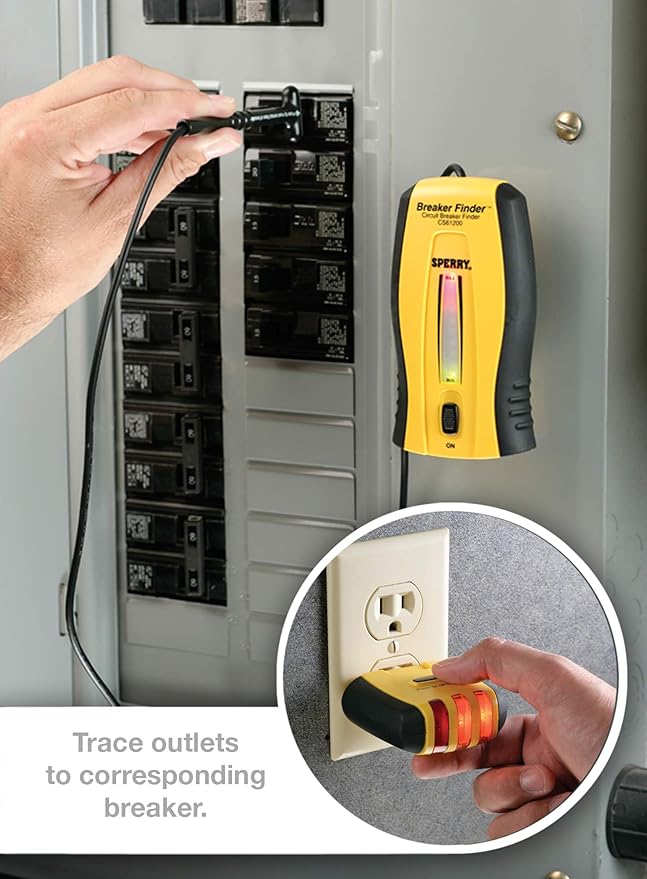 Sperry Instruments CS61200P Electrical, 120V AC, 60Hz, Includes: CS61200AS Light and Switch, 2 Pc Circuit Breaker Finder and Accessory Kit, As Shown in The Image