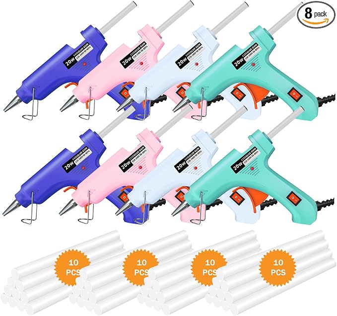 Mini Hot Glue Gun 8 Pack for Crafts by Yuztousp
