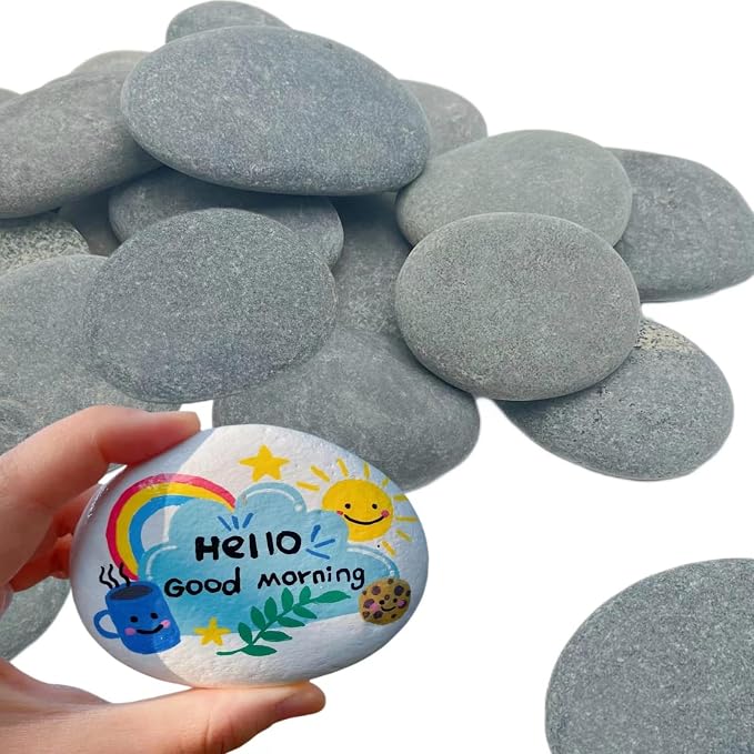CYLHCM 24 PCS Rocks for Painting, Large Smooth Rocks for Crafts, Decoration by Unknown