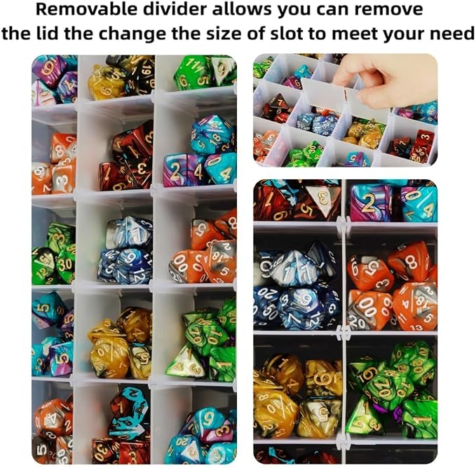DND Dice Storage Box Each 24 Grids Polyhedral Dice Organizer - Image 5