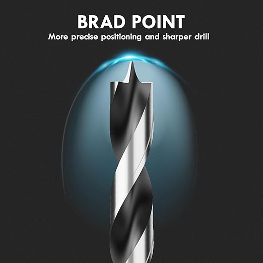 3MM Metric Brad Point Wood Drill Bit Set, 16Pcs Drill Bit Set with Double Flutes Design for Carpenter Woodworking and All Types of Wood