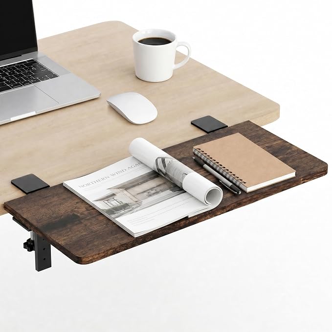 Desk Extender, 22-inch Clamp-On Desk Shelf, Height-Adjustable Desktop Shelf by ART-GIFTREE