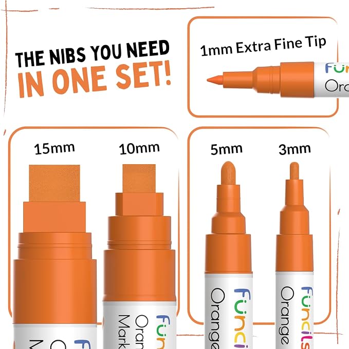 5 Orange Paint Pens - Image 2